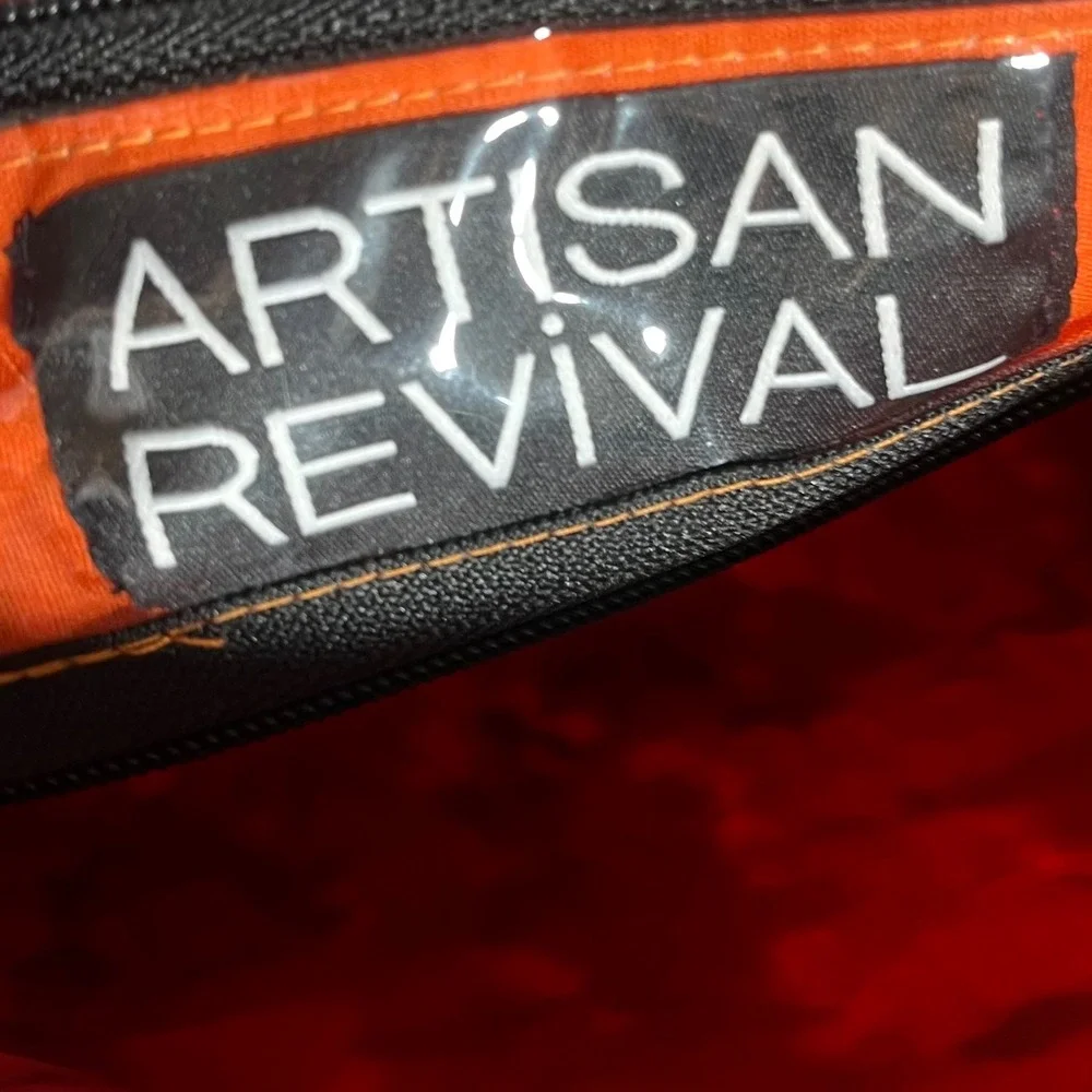Artisan Revival Woven Geometric Pattern Zippered Pouch‎ Clutch Cosmetic Bag